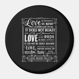 Aimant L'amour est patient, amour gentil ne manque jamais