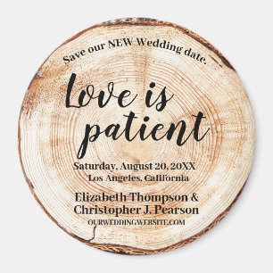 Aimant L'amour est patient Bois coupé Économisez notre no