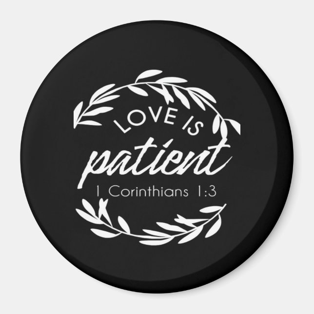 Aimant L'amour est patient Corinthe Écriture Minimal Desi (Devant)
