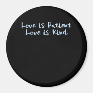 Aimant L'amour est patient L'amour est gentil Bleu Minima