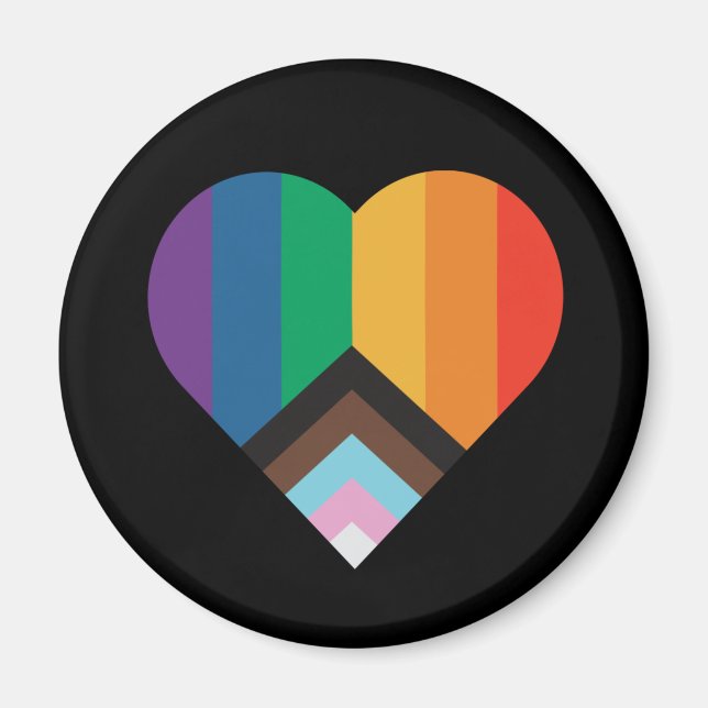 Aimant L'amour LGBT+pride. Bouton indicateur arc-en-ciel (Devant)