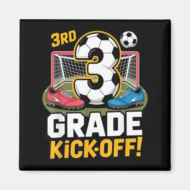Aimant Lancement du football de 3e année pour les enfants (Devant)