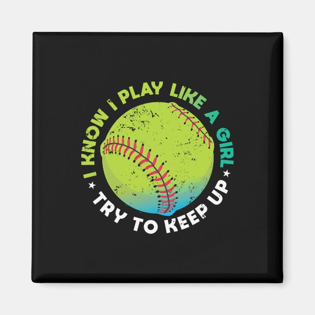 Aimant Lanceur drôle de softball rapide Cadeau de jeu de  (Devant)