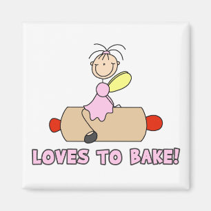 Aimant L'ange aime les T-shirts et les cadeaux de pâtisse