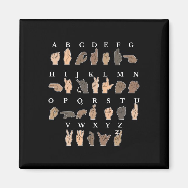 Aimant Langue des signes à la main ASL Savoir de la main  (Devant)