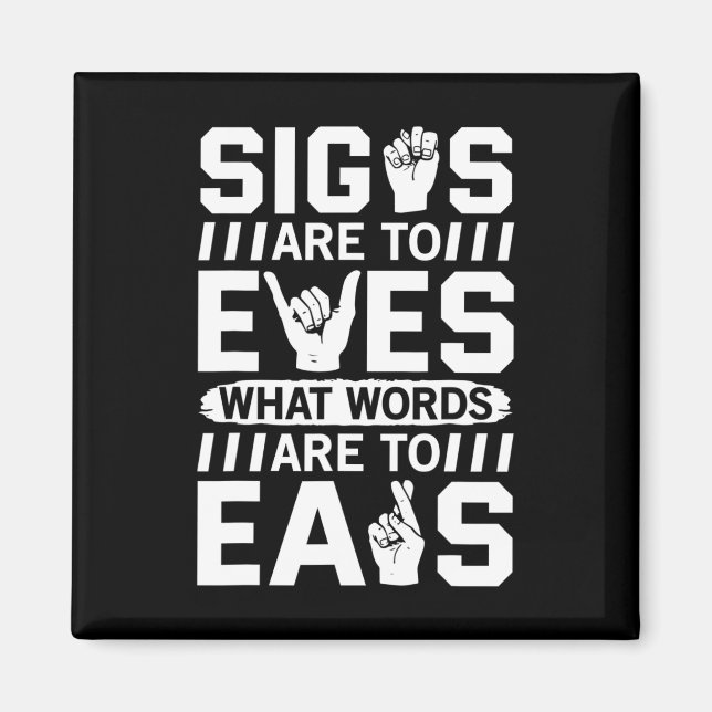 Aimant Langue des signes de sensibilisation Langue des si (Devant)