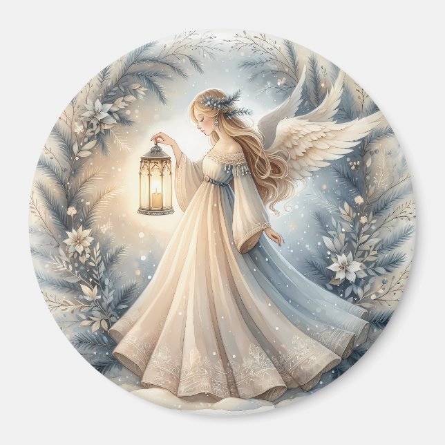Aimant Lanterne ange céleste de l'hiver de la paix (Devant)