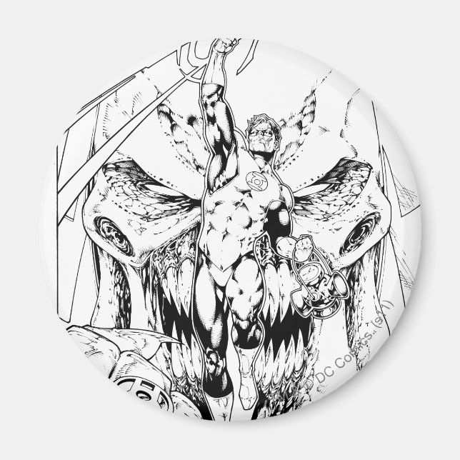 Aimant Lanterne verte avec flux de lumière (Devant)