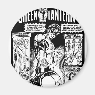 Aimant Lanterne verte - comique, noir ombragés par vert