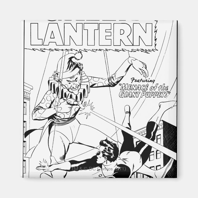 Aimant Lanterne verte contre clown, noir et blanc (Devant)