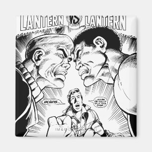 Aimant Lanterne verte contre la lanterne verte, noire et