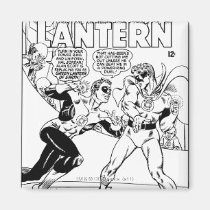 Aimant Lanterne verte dans l'anneau, noir et blanc