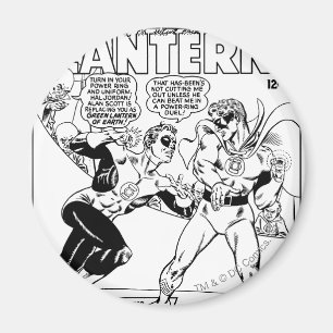 Aimant Lanterne verte dans l'anneau, noir et blanc