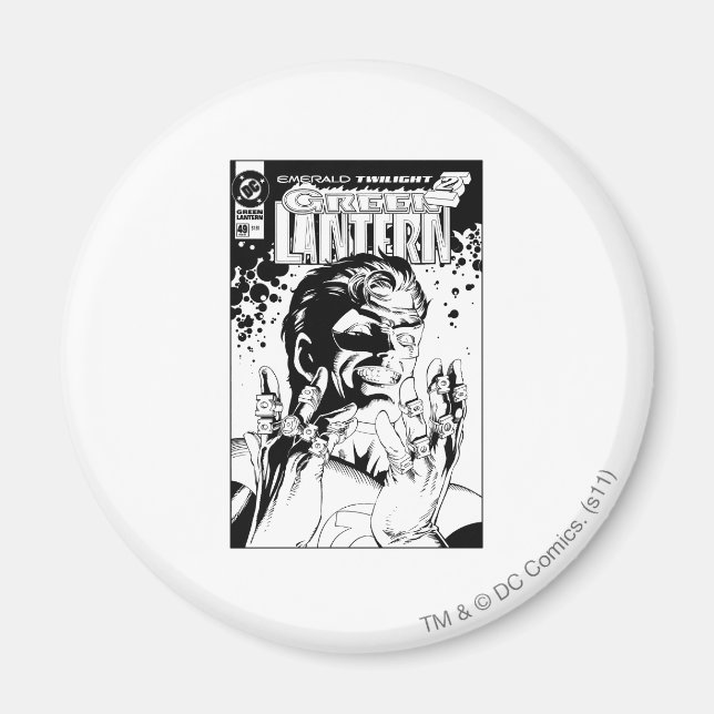 Aimant Lanterne verte - Nombreux anneaux, noir et blanc (Devant)