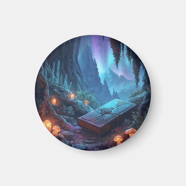 Aimant Lanternes, Champignons et un Livre (Devant)