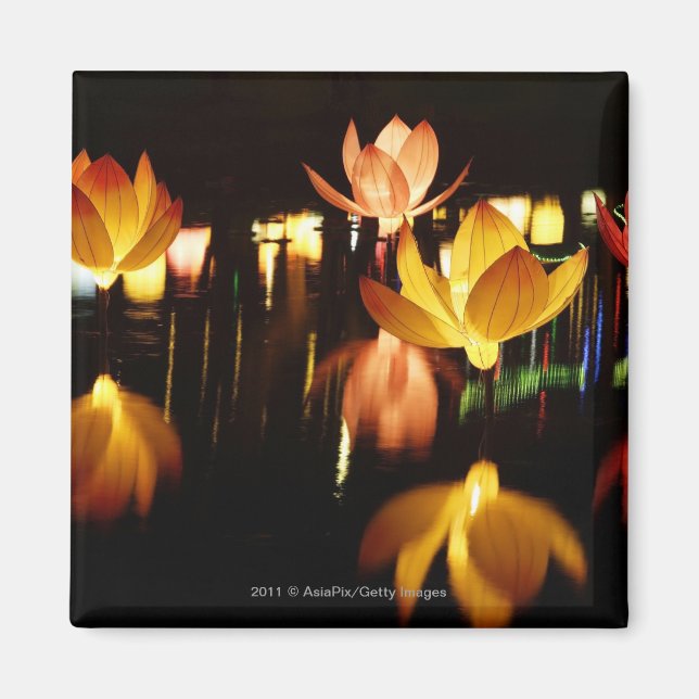 Aimant lanternes en forme de lotus pour la fête du milieu (Devant)