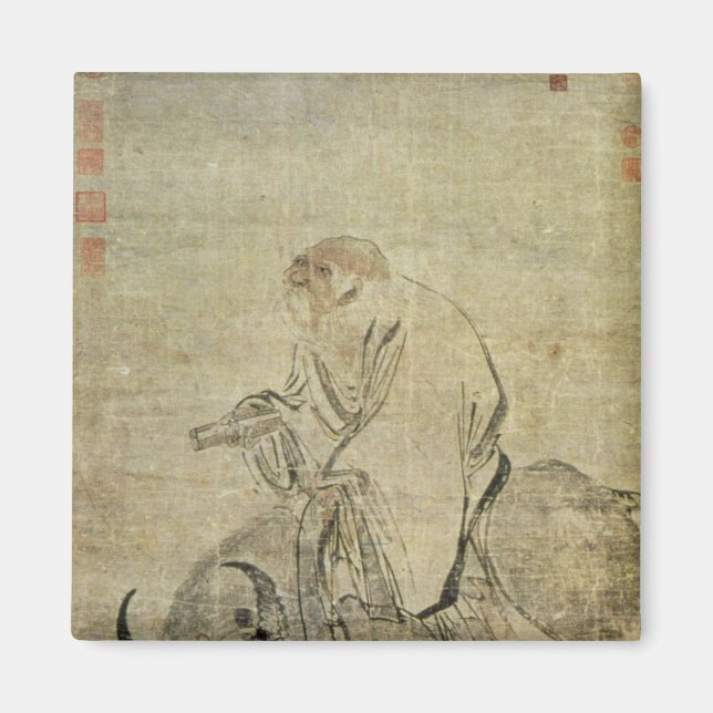 Aimant Lao-tzu chevauchant son boeuf, chinois, dynastie M (Devant)