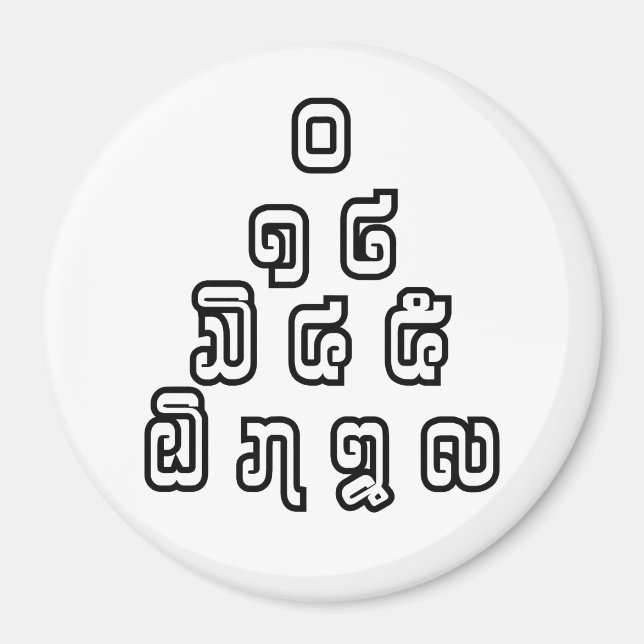 Aimant Laos / Laos Numéros Pyramid Laotien Script (Devant)