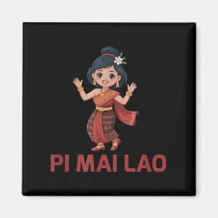 Aimant Laos Nouvel An Fille Pi Mai Lao