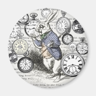 Aimant Lapin Blanc Alice au Pays des Merveilles Horloges