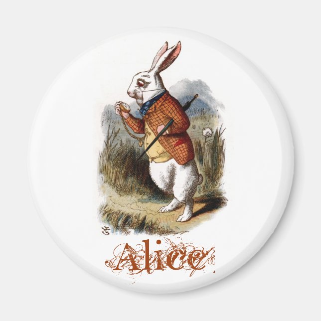 Aimant Lapin blanc (couleur) (Devant)