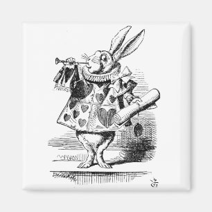 Aimant Lapin blanc préparé en tant que héraut