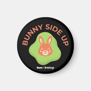 Aimant Lapin côté sur Retro Graphisme d'œuf de Pâques