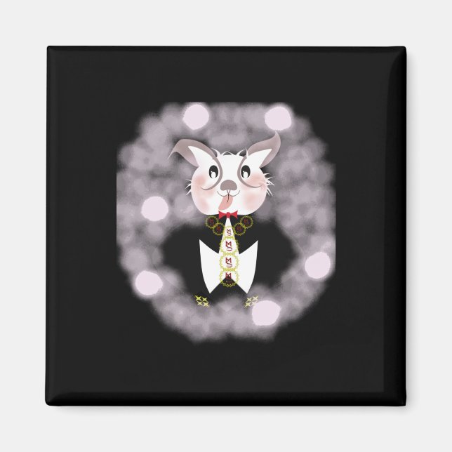 Aimant Lapin Dans Le Sticker Des Nuages (Devant)