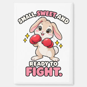 Aimant Lapin de boxe mignon prêt à se battre