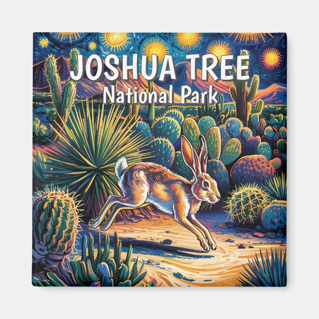 Aimant Lapin de Joshua Tree Van Gogh faune désertique (Devant)