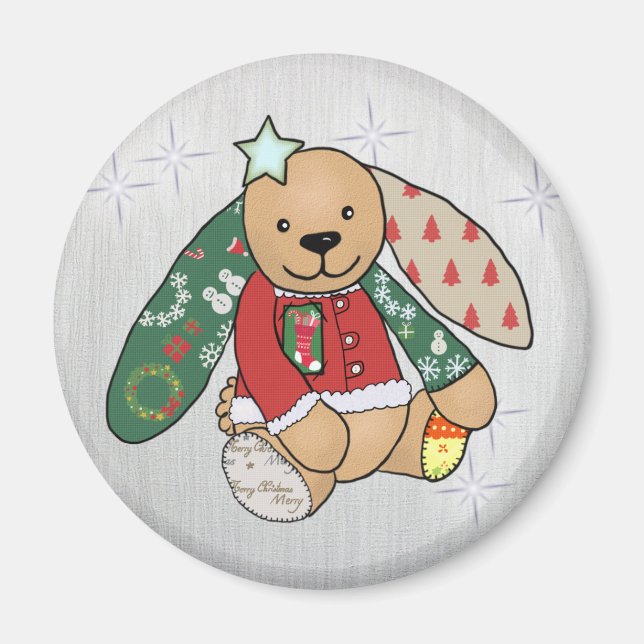 Aimant Lapin de Noël (Devant)