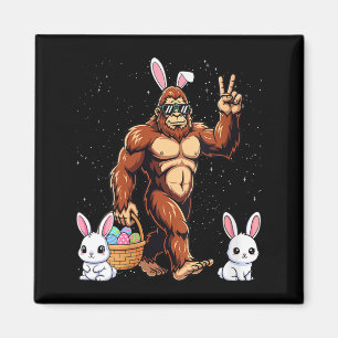 Aimant Lapin de Pâques bigfoot drôle de femme pour Pâques
