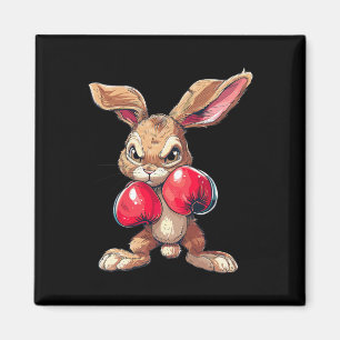Aimant Lapin de Pâques Boxeur de boxe de kickboxing Marti