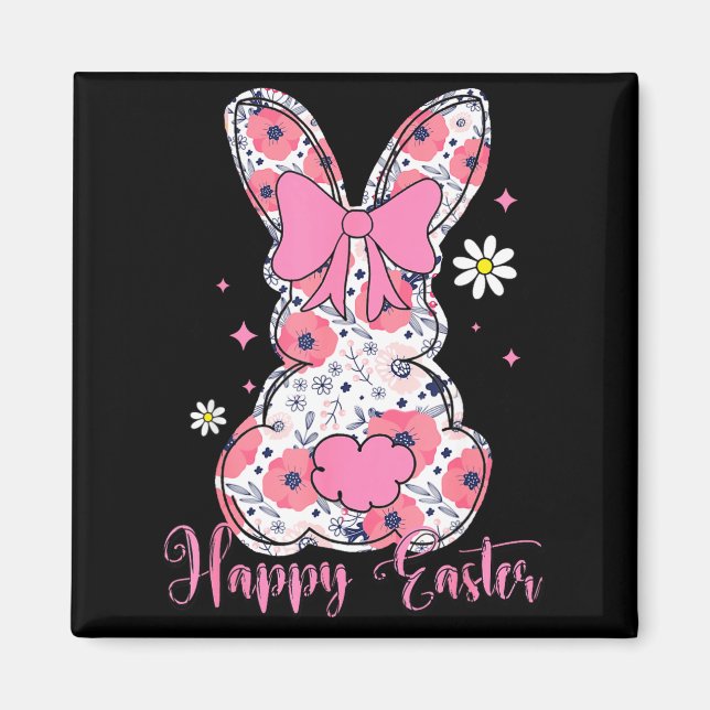 Aimant Lapin de Pâques Coquette Arc Lapin Femmes Fille (Devant)