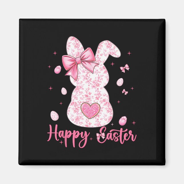 Aimant Lapin de Pâques Coquette Bunny Floral Femmes Gi (Devant)