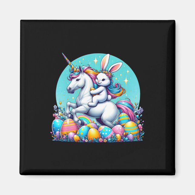 Aimant Lapin de Pâques Magique Licorne Joyeuse Journée de (Devant)