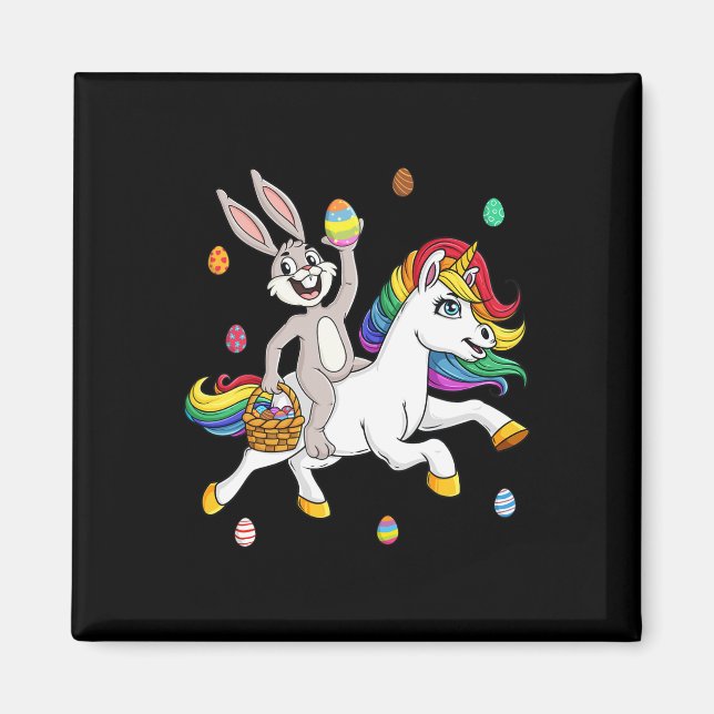 Aimant Lapin De Pâques Monter Une Unicorne Mignonne Fille (Devant)