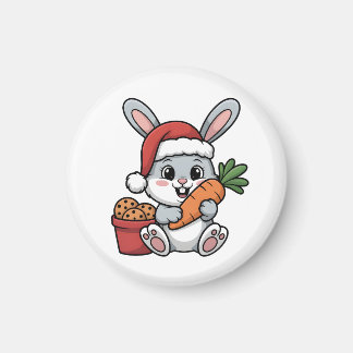 Aimant Lapin de Pâques Noël Carotte Drôle Mignon Fête