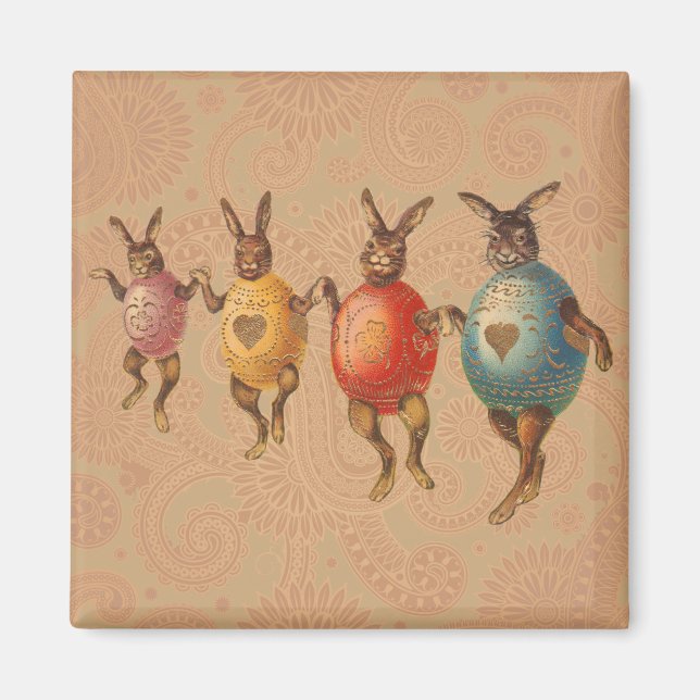 Aimant Lapin de Pâques Œufs Dansants (Devant)