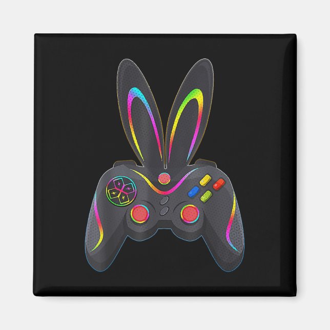 Aimant Lapin de Pâques pour garçon joueur manette de jeu  (Devant)