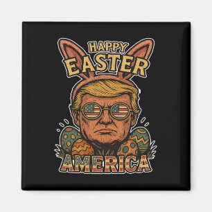 Aimant Lapin de Pâques Trump Joyeuses Pâques Chasse aux œ