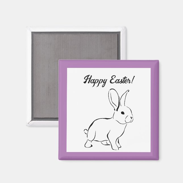 Aimant Lapin doux, mignon printemps ou dessin animé de Pâ (Recto/Verso)