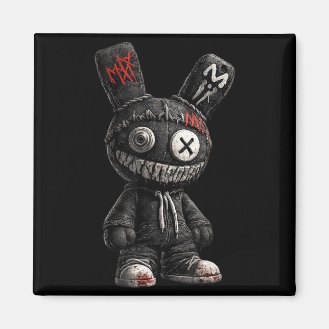 Aimant Lapin Effrayant Horreur Gothique Grunge Emo Esthét (Devant)