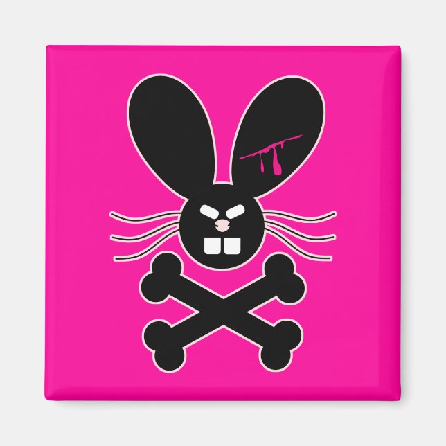 Aimant Lapin Emo Méchant Os de la Croix (Devant)
