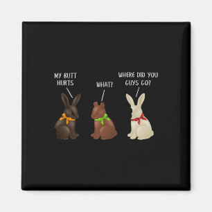 Aimant Lapin en chocolat drôle de Pâques où êtes-vous all