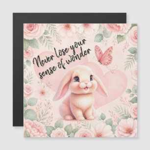 Aimant lapin et papillon adorable