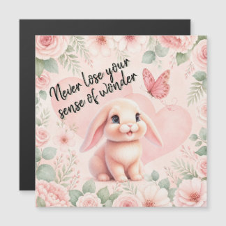 Aimant lapin et papillon adorable