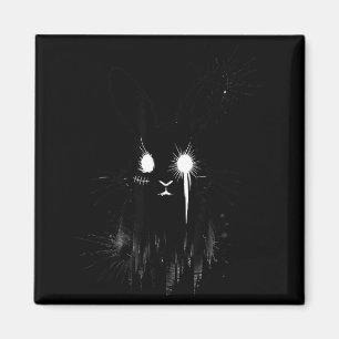 Aimant Lapin goth mignon et effrayant dessin alternatif N