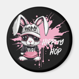Aimant Lapin Hip hop de dessin animé Whimsical