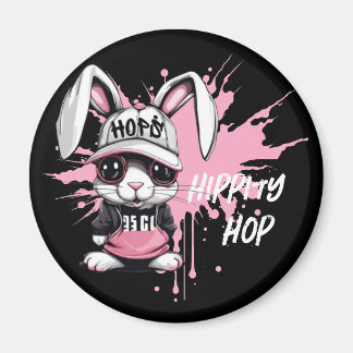 Aimant Lapin Hip hop de dessin animé Whimsical